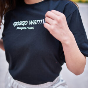 On the picture you can see the oversized T shirt qosqomposta warmi for woman made in Cusco Peru by moonatics conceptstore.